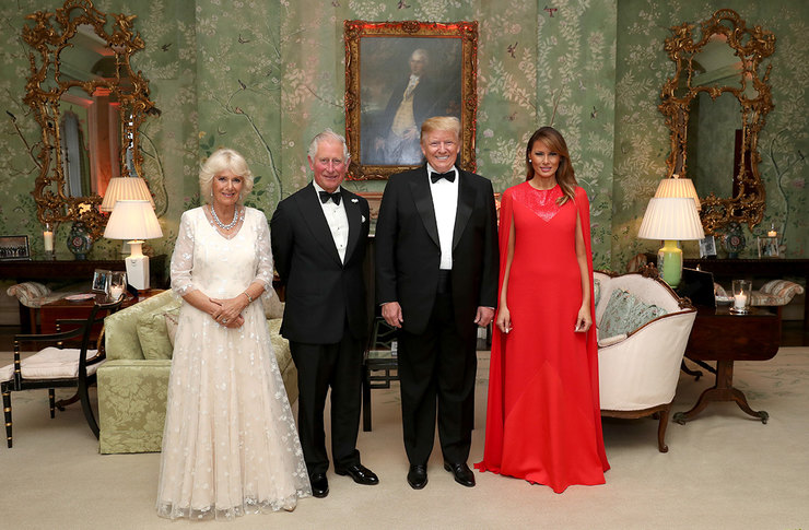 герцогиня Камилла и принц Чарльз, Дональд и Мелания Трамп